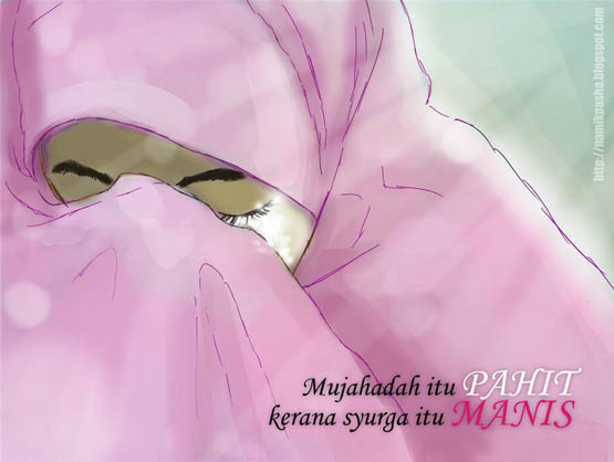 Kartun Muslimah Menangis Berdoa | Kolek Gambar